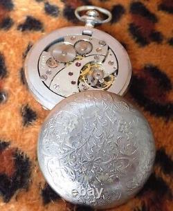 RARE Molnija pocket watch Soviet USSR Russian unique case full hunter mechanical