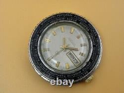 RARE Multifunctional RAKETA WORLD TIME Soviet Russian watch 1970 PCHZ Day/Date