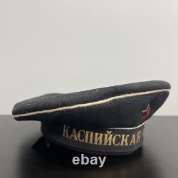 RARE VINTAGE Caspian Flotilla RUSSIAN USSR SOVIET UNION SAILOR NAVY HAT CAP