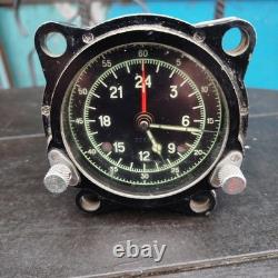 RARE VINTAGE USSR RUSSIAN 129-ChS 55M SOVIET AIRCRAFT COCKPIT CLOCK Achs-1