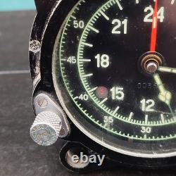 RARE VINTAGE USSR RUSSIAN 129-ChS 55M SOVIET AIRCRAFT COCKPIT CLOCK Achs-1