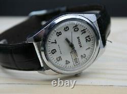 RARE? Vintage USSR Russian Soviet MECHANICAL Wrist Watch Raketa Serviced