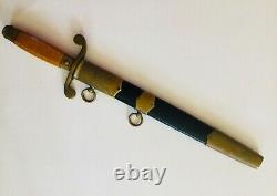 RARE Vintage USSR Soviet Russian Army Officer Dagger with Scabbard ZIK'57