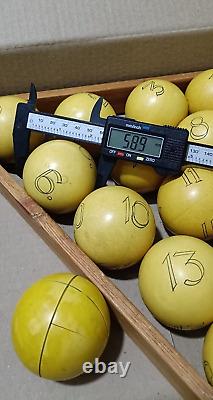 RARE Vintage antique Old Soviet Russian USSR Balls Billiard SET 58.9mm FULL SET