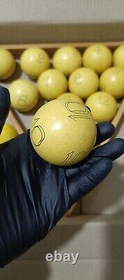 RARE Vintage antique Old Soviet Russian USSR Balls Billiard SET 58.9mm FULL SET