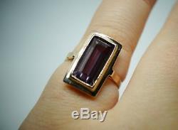 RARE Vintage russian Soviet USSR jewelry ring rose gold 14K 583 S-16,0 Alexandri