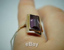 RARE Vintage russian Soviet USSR jewelry ring rose gold 14K 583 S-16,0 Alexandri
