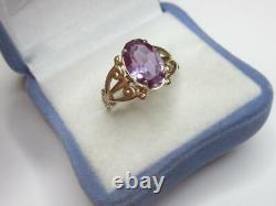 RUSSIAN Alexandrite Vintage Ring Soviet Sterling Silver 875 Size 8 Jewelry USSR