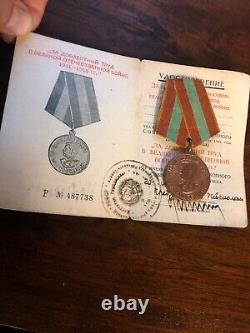 RUSSIAN SOVIET RUSSIA USSR Order Medal CCCP with DOCUMENT