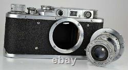 RUSSIAN USSR ZORKI 1 camera + TUBE COLLAPSIBLE INDUSTAR-22 lens, SERVICED (2)