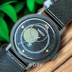 Raketa Copernicus Black Vintage Soviet Mechanical Mens Watch 1990s Sun Dial Rare