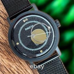 Raketa Copernicus Black Vintage Soviet Mechanical Mens Watch 1990s Sun Dial Rare