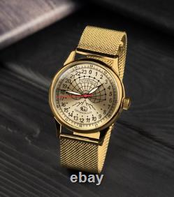 Raketa Polar Vintage USSR 24h Mechanical Soviet Russian Wristwatch Bear Men Dial