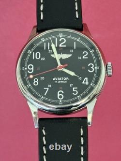 Raketa Watch Aviator Mechanical Wrist Military Vintage Russian Soviet USSR Rare