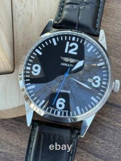 Raketa Watch Mechanical Aviator Black Pilot Vintage USSR Wrist Soviet Men's Date