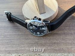 Raketa Watch Mechanical Aviator Black Pilot Vintage USSR Wrist Soviet Men's Date