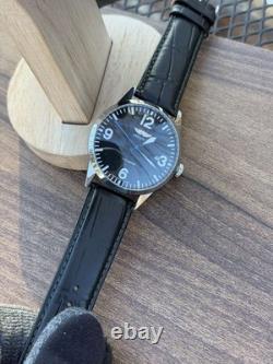 Raketa Watch Mechanical Aviator Black Pilot Vintage USSR Wrist Soviet Men's Date
