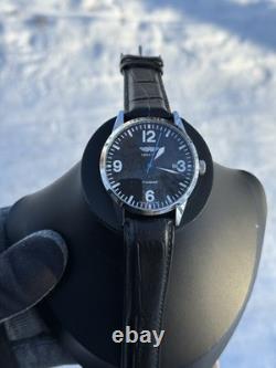 Raketa Watch Mechanical Aviator Black Pilot Vintage USSR Wrist Soviet Men's Date
