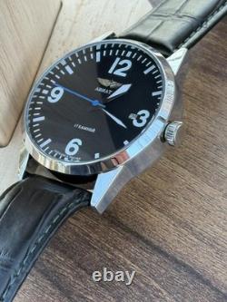 Raketa Watch Mechanical Aviator Black Pilot Vintage USSR Wrist Soviet Men's Date