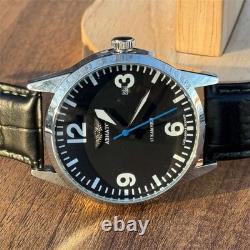 Raketa Watch Mechanical Aviator Black Pilot Vintage USSR Wrist Soviet Men's Date