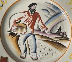 Rare Antique Russian Soviet Propaganda Plate The Sower