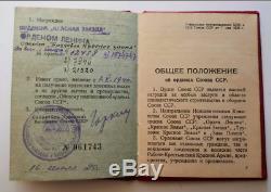 Rare Soviet Russian 23 K Gold Order Of Lenin Medal Document
