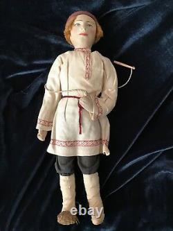 Rare Stockinette MALE Doll 1920 1940s Russian/Soviet Union