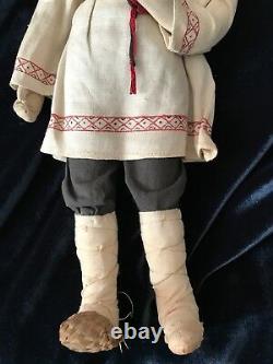 Rare Stockinette MALE Doll 1920 1940s Russian/Soviet Union