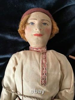 Rare Stockinette MALE Doll 1920 1940s Russian/Soviet Union