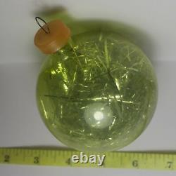 Rare USSR Christmas Ornament Russian Soviet Vintage Yellow with Tinsel Filled