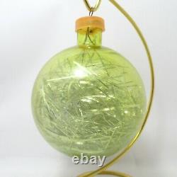 Rare USSR Christmas Ornament Russian Soviet Vintage Yellow with Tinsel Filled