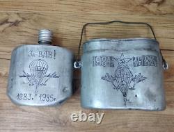 Rare USSR Russian military flask, Afghan war, soldier of the Soviet Army