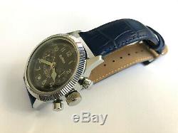 Rare Vintage BURAN POLJOT Chronograph 3133 Black Military USSR Russian Watch #2