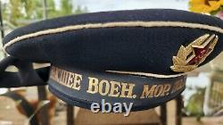 Rare Vintage Russian Ussr Soviet Union Sailor Navy Hat Cap 1973