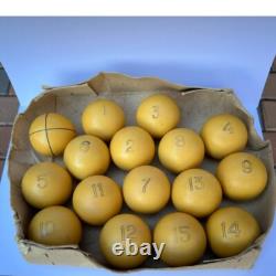 Rare Vintage Soviet Russian Billiard Balls USSR 70mm Set of 16