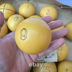 Rare Vintage Soviet Russian Billiard Balls USSR 70mm Set of 16