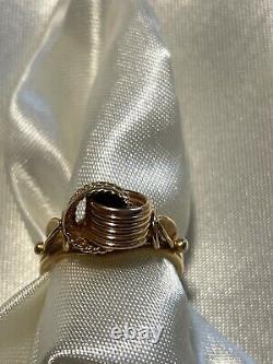 Rare Vintage Soviet Russian Rose Gold 583 14K Ring Women's Jewelry Size 7USSR