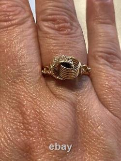 Rare Vintage Soviet Russian Rose Gold 583 14K Ring Women's Jewelry Size 7USSR