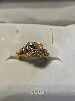 Rare Vintage Soviet Russian Rose Gold 583 14K Ring Women's Jewelry Size 7USSR