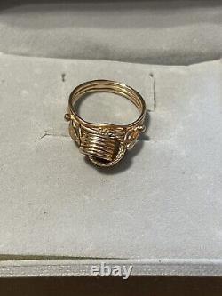 Rare Vintage Soviet Russian Rose Gold 583 14K Ring Women's Jewelry Size 7USSR