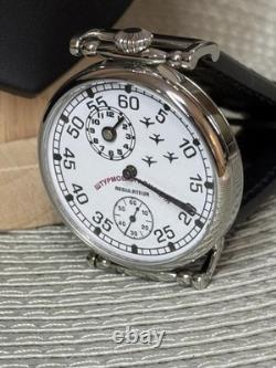 Regulator Watch Mechanical Wrist Russian Attack Aviation Men Pilot Fight Molniya