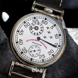 Regulator Watch Mechanical Wrist Russian Attack Aviation Men Pilot Fight Molniya