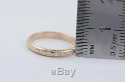 Ring Solid Rose Gold 14K Vintage russian Soviet USSR jewelry 2.1g diamond sz 5.5