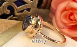 Royal Vintage Soviet Russian 583 14K ROSE GOLD RING Sapphire Stone Size 8.5 USSR