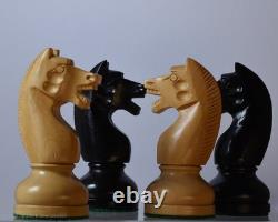 Russian 1960 Repro Soviet USSR Hvy Weighted Felted Wood Chessmen 115mm 4.5