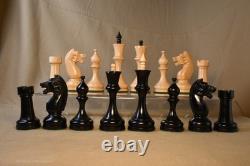 Russian 1960 Repro Soviet USSR Hvy Weighted Felted Wood Chessmen 115mm 4.5