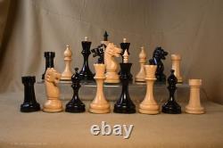 Russian 1960 Repro Soviet USSR Hvy Weighted Felted Wood Chessmen 115mm 4.5