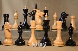 Russian 1960 Repro Soviet USSR Hvy Weighted Felted Wood Chessmen 115mm 4.5