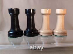 Russian 1960 Repro Soviet USSR Hvy Weighted Felted Wood Chessmen 115mm 4.5 Russian 1960 Repro Soviet USSR Hvy Weighted Felted Wood Chessmen 115mm 4.5