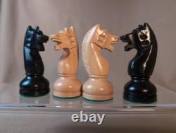 Russian 1960 Repro Soviet USSR Hvy Weighted Felted Wood Chessmen 115mm 4.5